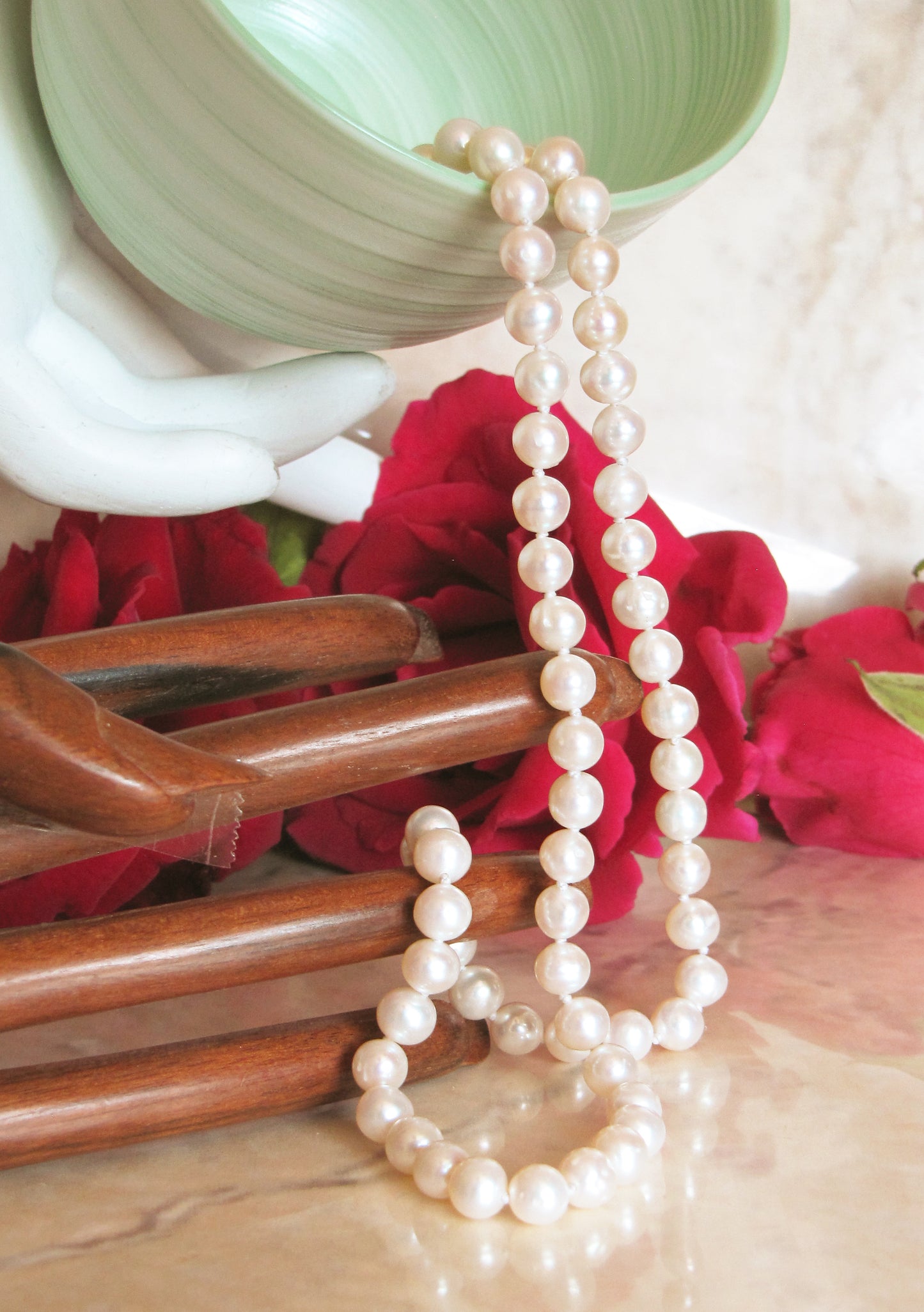 5mm White freshwater pearl necklace