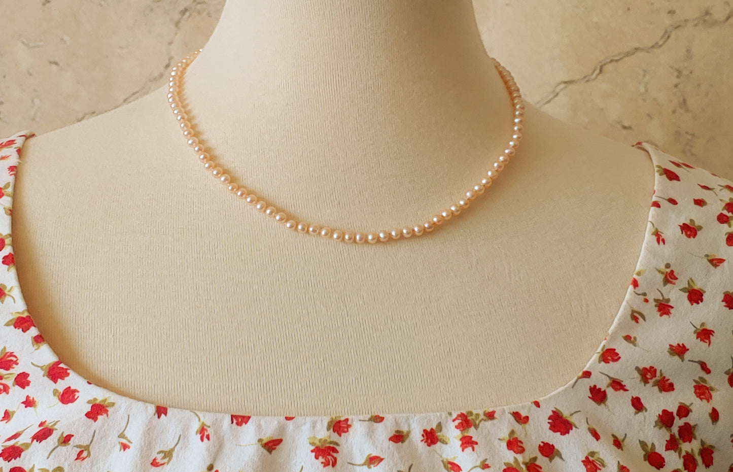 5mm White freshwater pearl necklace