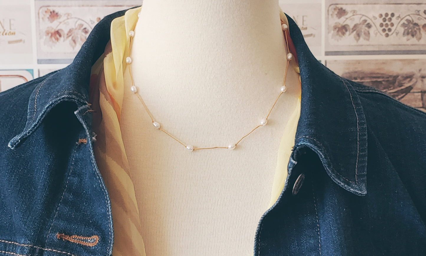 Out and about with a chill in the air? No problem, this necklace still looks good under a denim jacket.