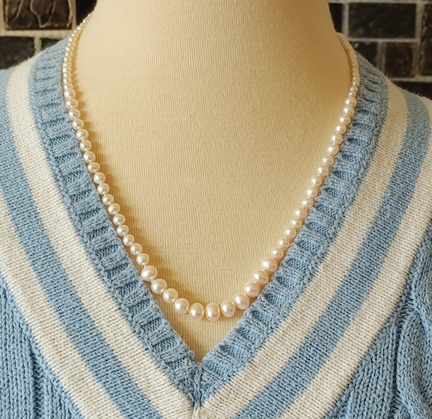 4 - 7mm Graduated potato shaped necklace