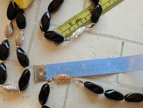 Black Onyx Swirl necklace with sterling silver accents