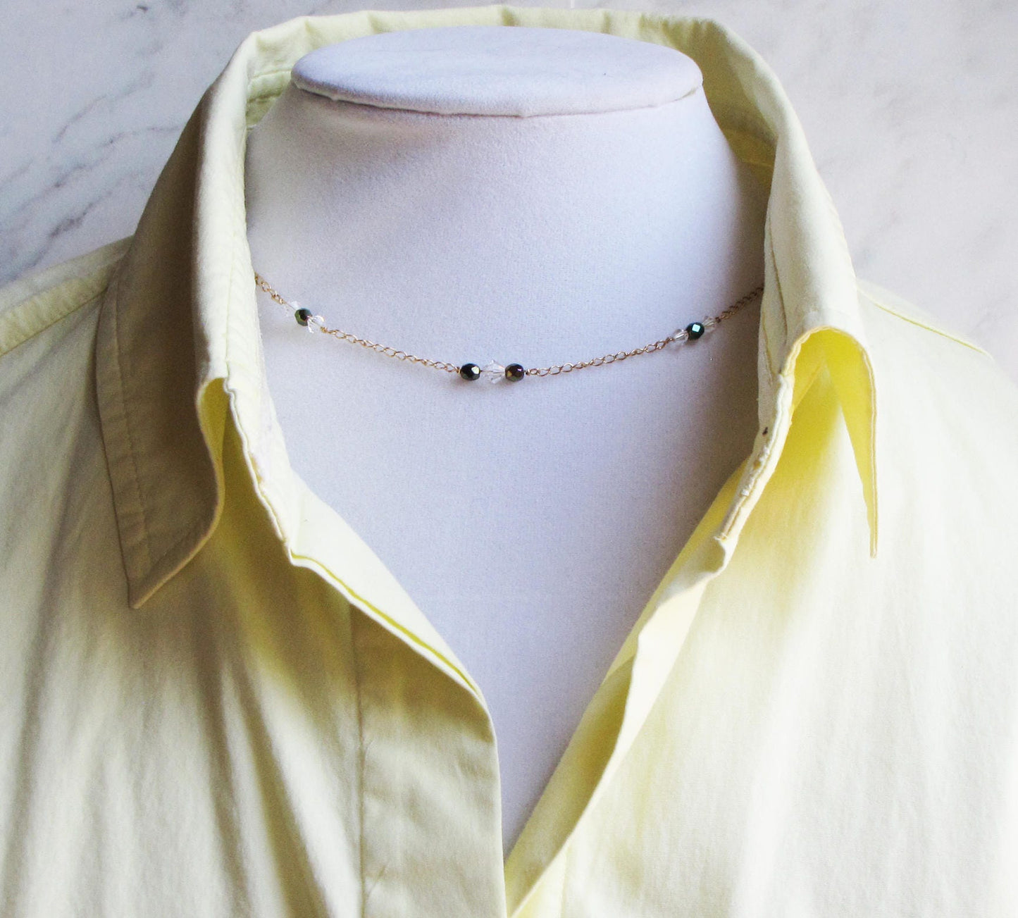 Swarovski crystal necklace with matching drop earrings set.