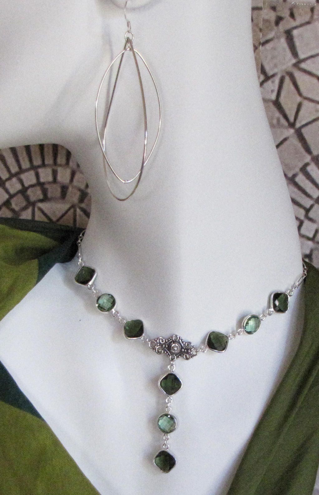 Tin cup Y necklace