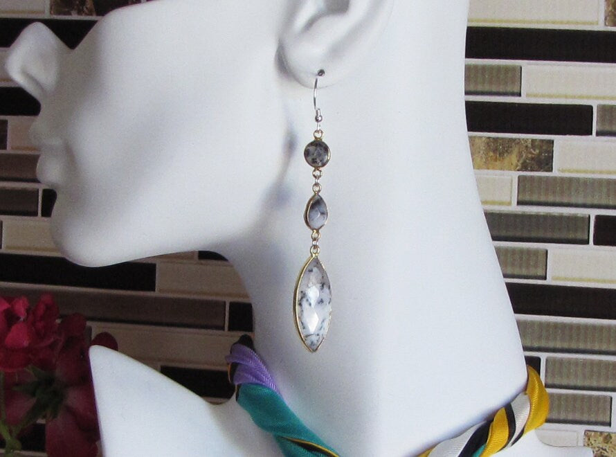 Howlite dangle drop earrings