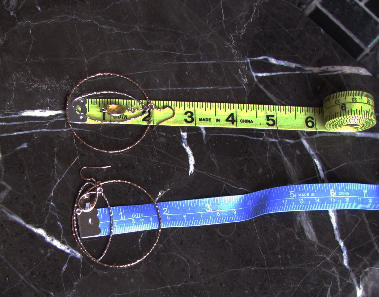 Gold and silver hammered hoop earrings