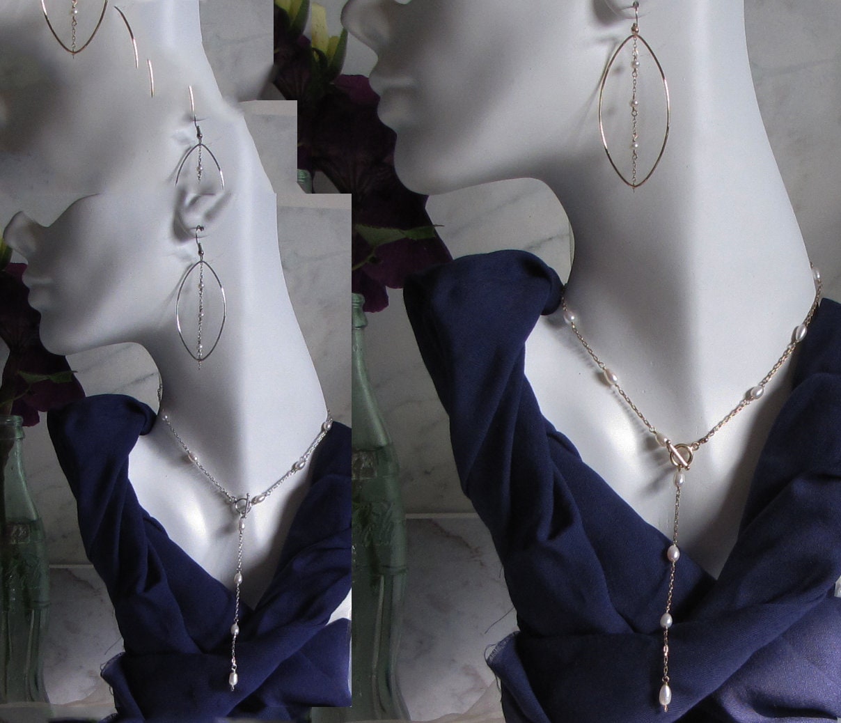 Y necklace with toggle closure