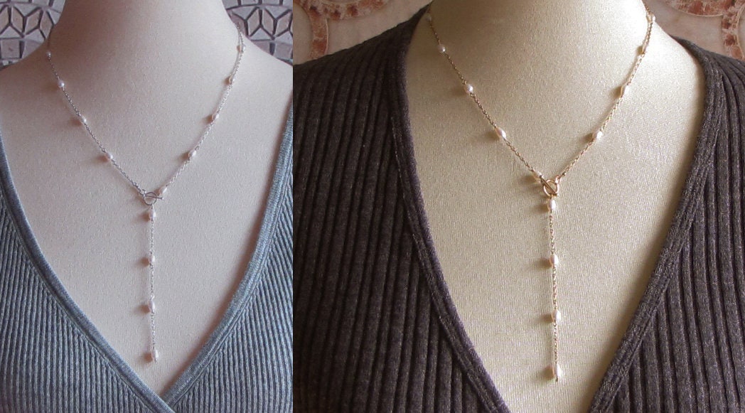 Y necklace with toggle closure