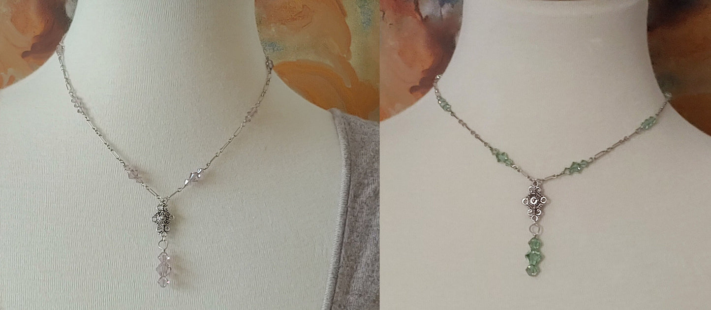 Cantaloupe Tin cup Y necklace