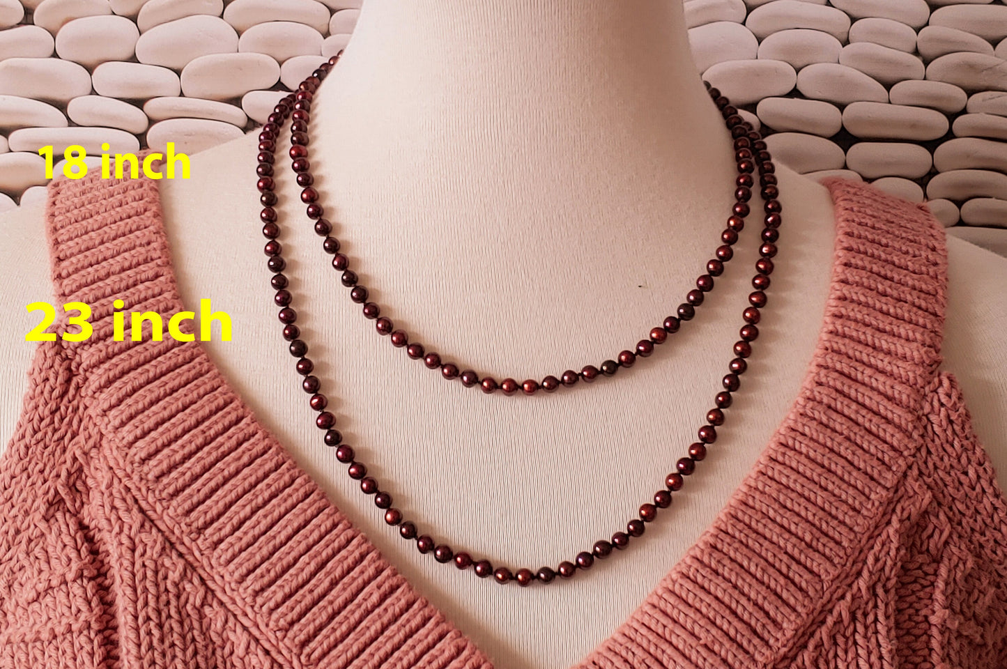 Chocolate feshwater pearl necklace 5mm