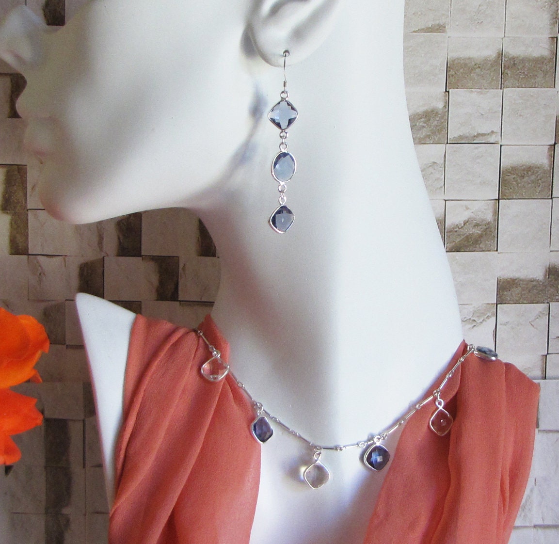 Drop & dangle faceted  earrings