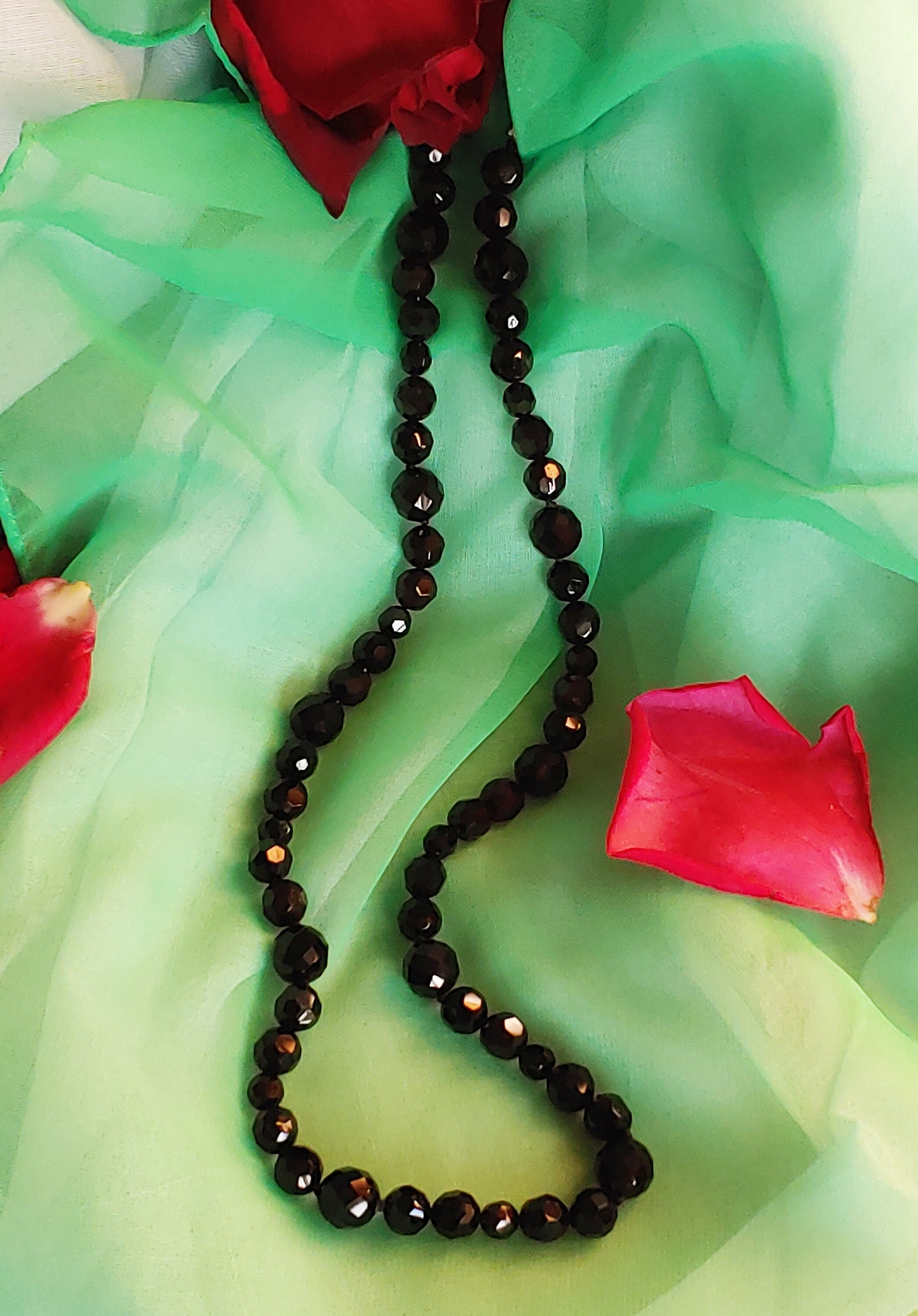 Faceted onyx statement necklace