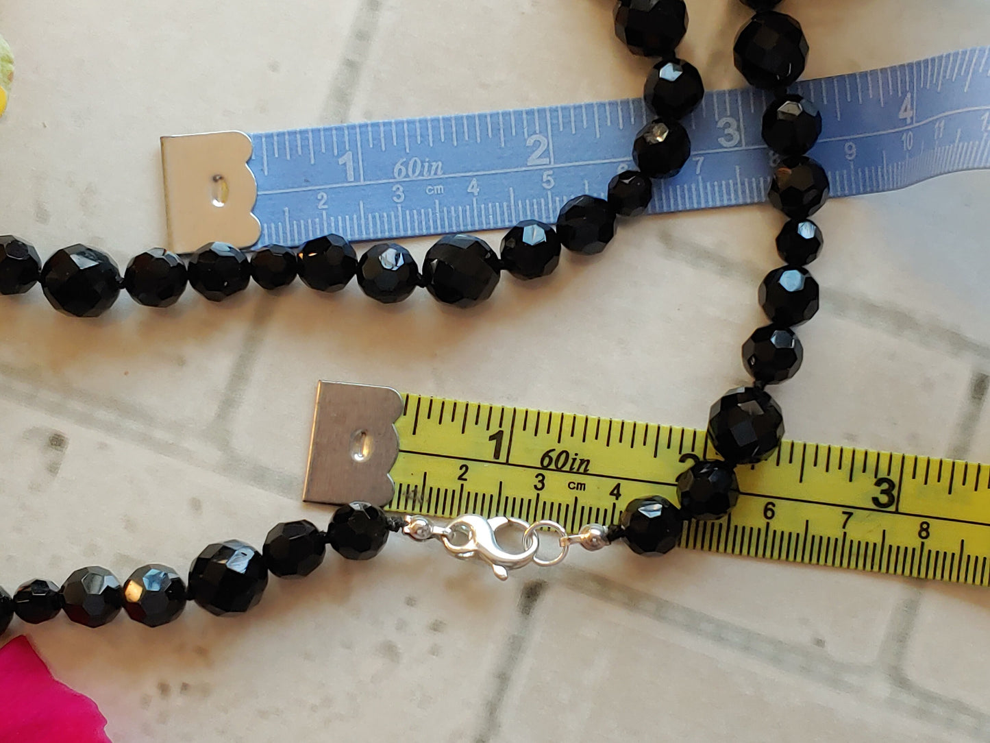 Faceted onyx statement necklace