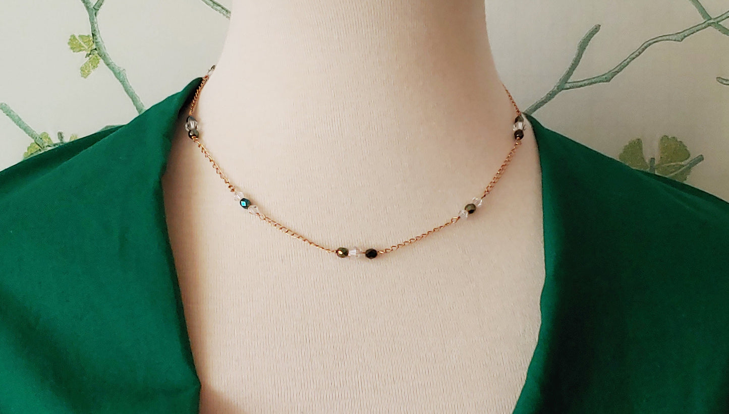 Swarovski crystal necklace with matching drop earrings set.