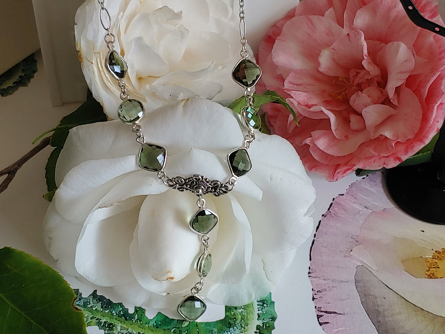 Tin cup Y necklace