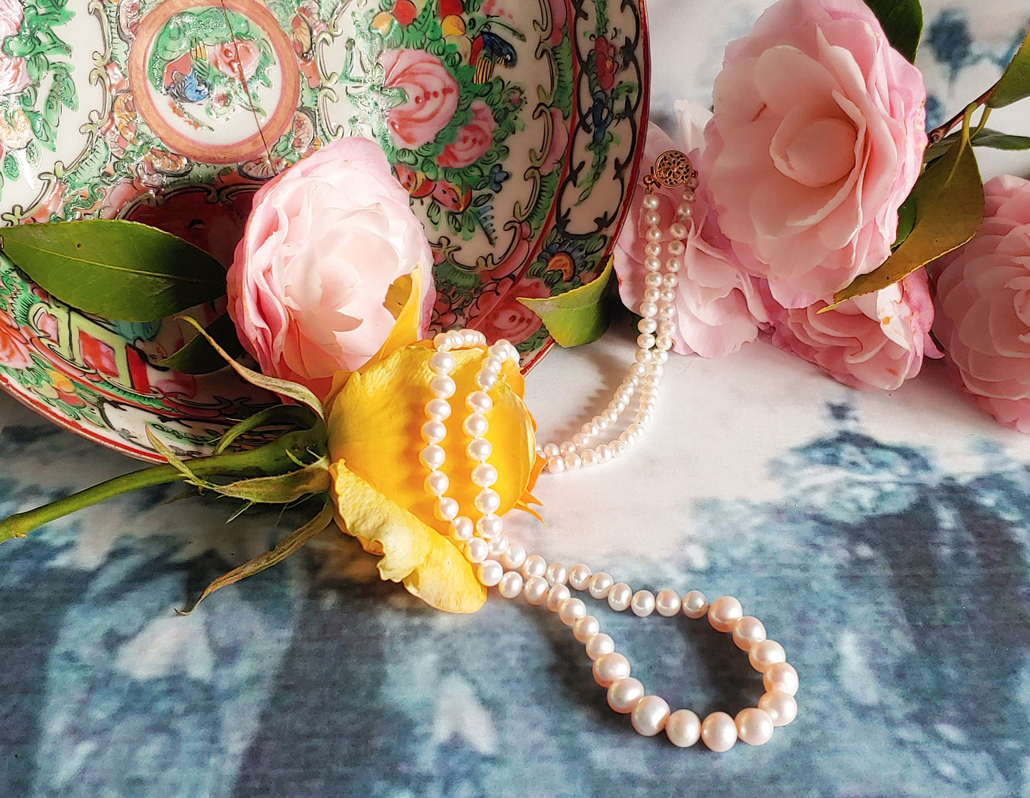 4-6mm Graduated Potato pearl necklace