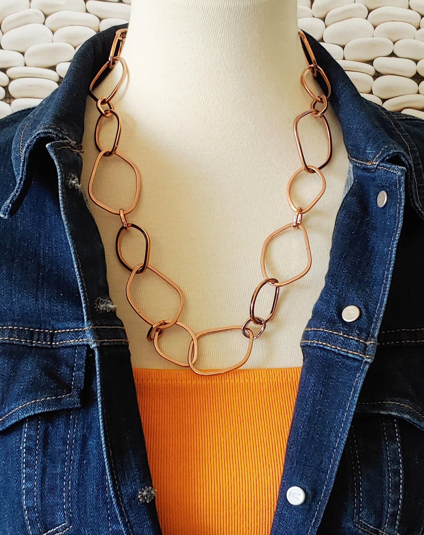 Rose gold plated statement necklace and bracelet  set