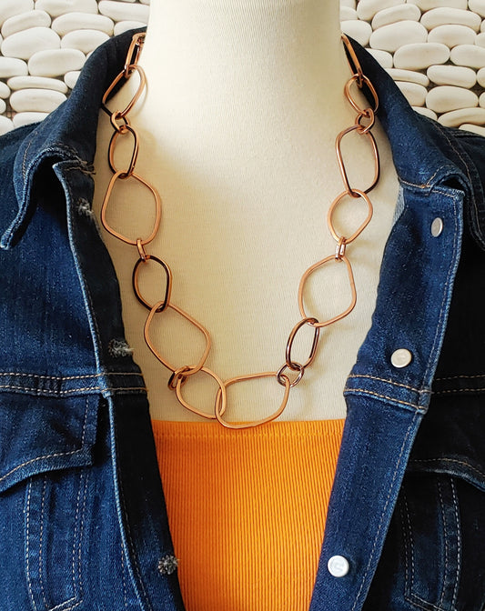 Rose gold plated statement necklace and bracelet  set