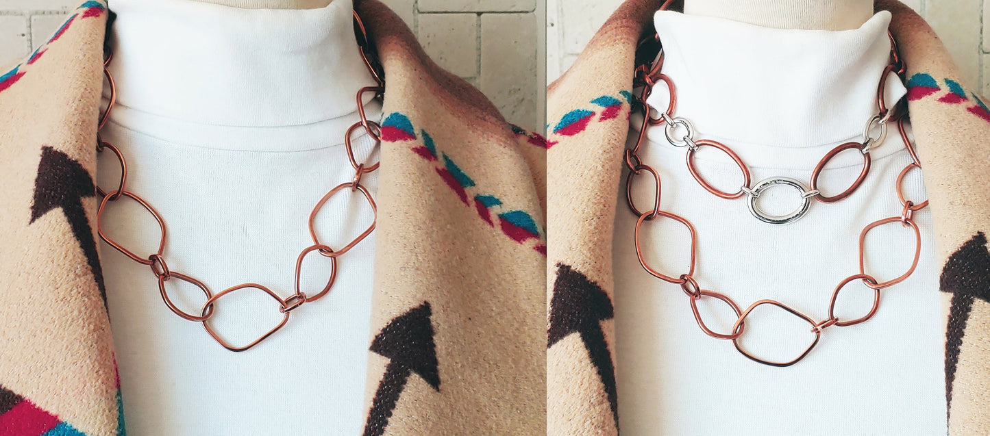 Rose gold plated statement necklace and bracelet  set