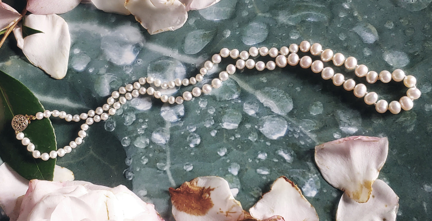 4-6mm Graduated Potato pearl necklace