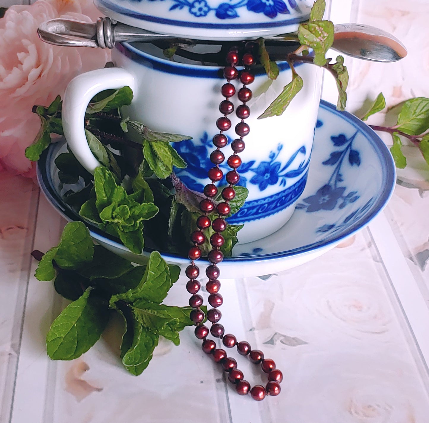 Chocolate feshwater pearl necklace 5mm