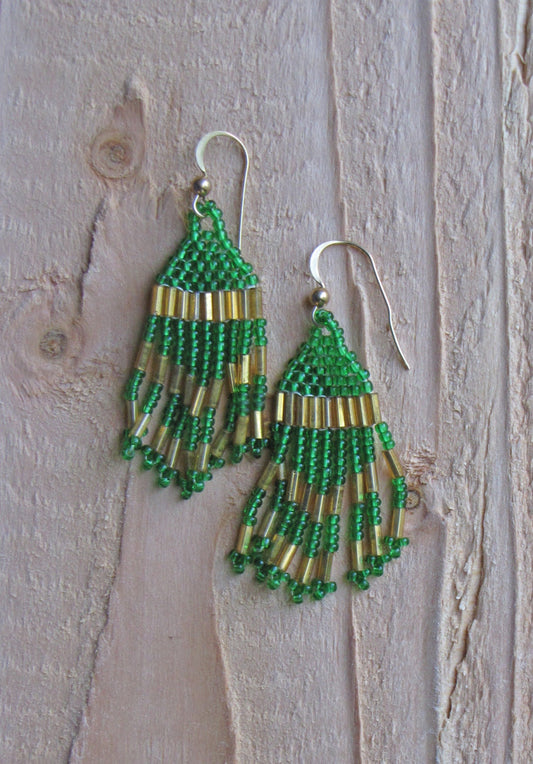 Hand Beaded South Western style earrings.