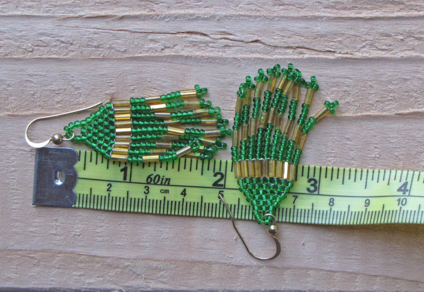 Hand Beaded South Western style earrings.