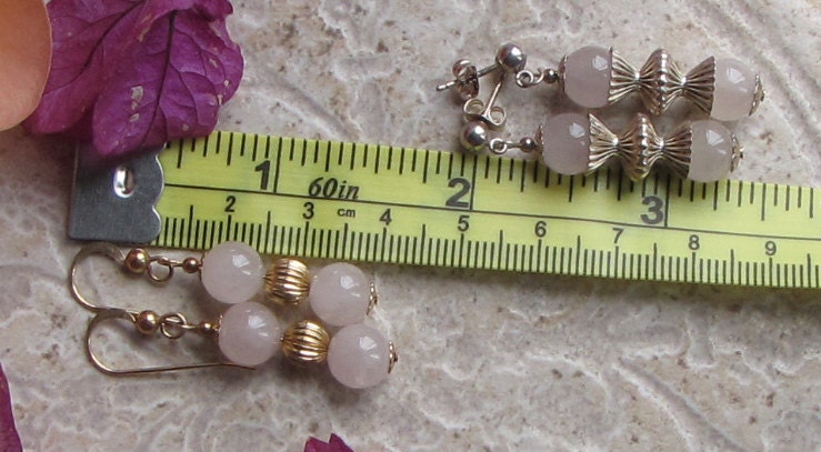 Rose quarts earrings