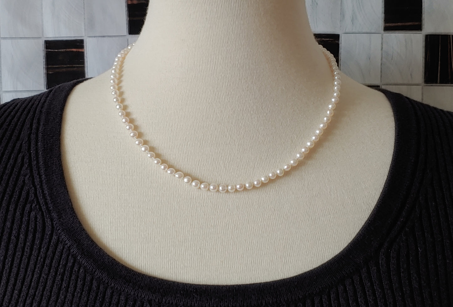 5mm White freshwater pearl necklace