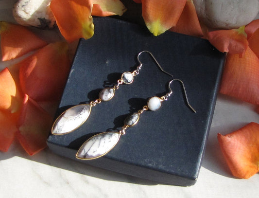 Howlite dangle drop earrings