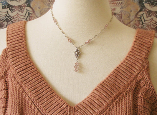 Cantaloupe Tin cup Y necklace