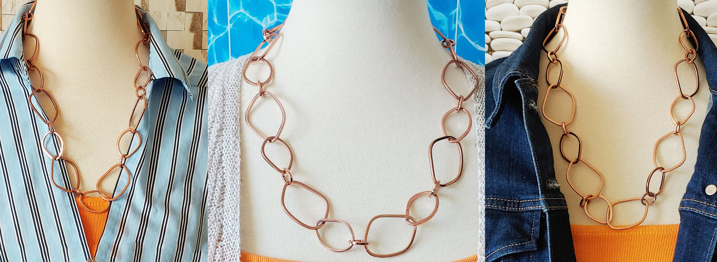 Rose gold plated statement necklace and bracelet  set