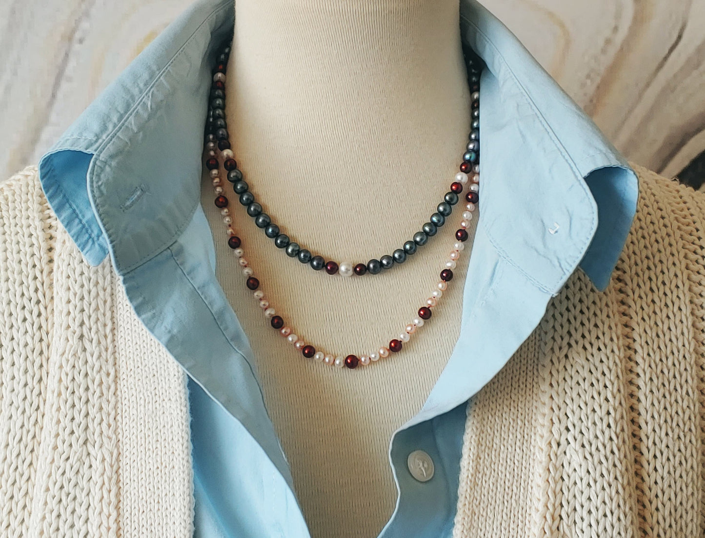 multi colored freshwater pearl necklace