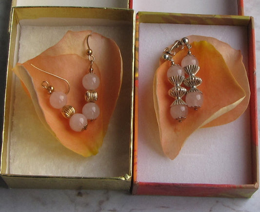 Rose quarts earrings